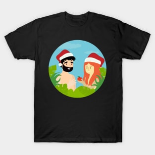 Adam Eve with Santa T-Shirt